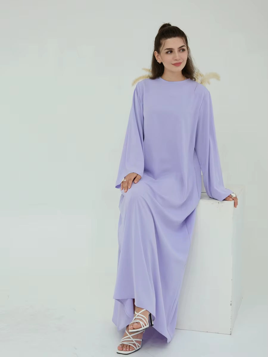 Muslim Women Türkiye Dubai Abaya Long Dress Solid Modest Kaftan Prayer Robe Femme African Evening Dresses Islamic Clothing