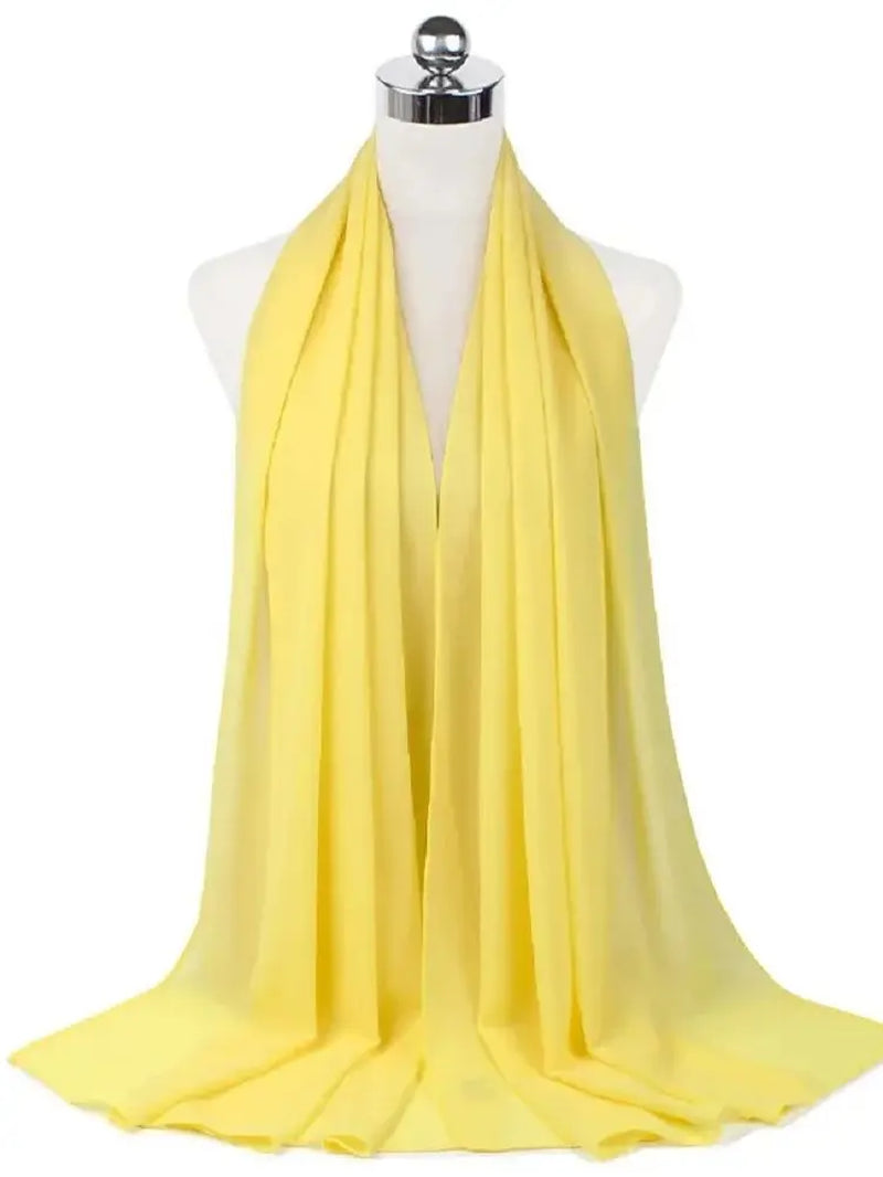 New Fashion Women Solid Chiffon Headscarf Ready to Wear Instant Hijab Scarf Muslim Shawl Islamic Hijabs Arab Wrap Head Scarves