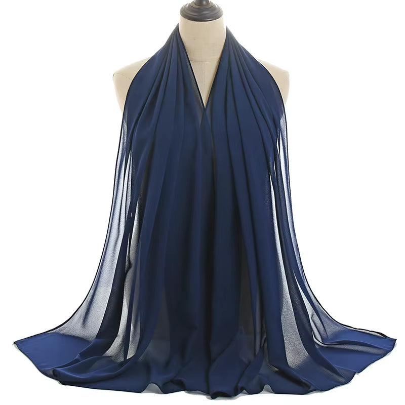 Classic Muslim Girl Chiffon Hijab Scarf Women Long Head Wrap for Women Wedding Hijabs Scarves Veil 180*70Cm Headscarf