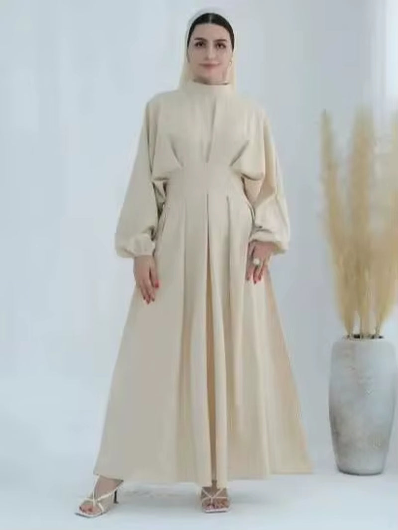 Ramadan Linen Abaya Dubai Turkey Islam Muslim Modest Dress Kaftan Prayer Clothes for Women Kebaya Robe Arabe Femme Musulmane