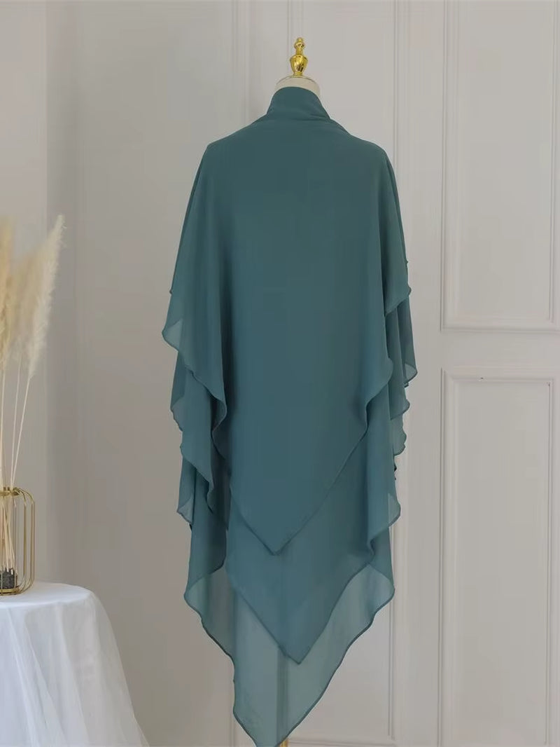 Ramadan Chiffon Khimar Abaya Niqab Turkey Arabic Muslim Hijab Islam Prayer Clothes for Women Djellaba Turban Musulmans Femme