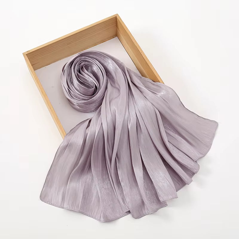 New Premium Shimmer Silk Hijab Scarf Women Luxury Medine Silk Veil Muslim Women Hijab Shiny Shawl Islamic Turban Haedscarf Wraps
