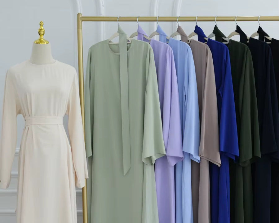 Muslim Women Türkiye Dubai Abaya Long Dress Solid Modest Kaftan Prayer Robe Femme African Evening Dresses Islamic Clothing