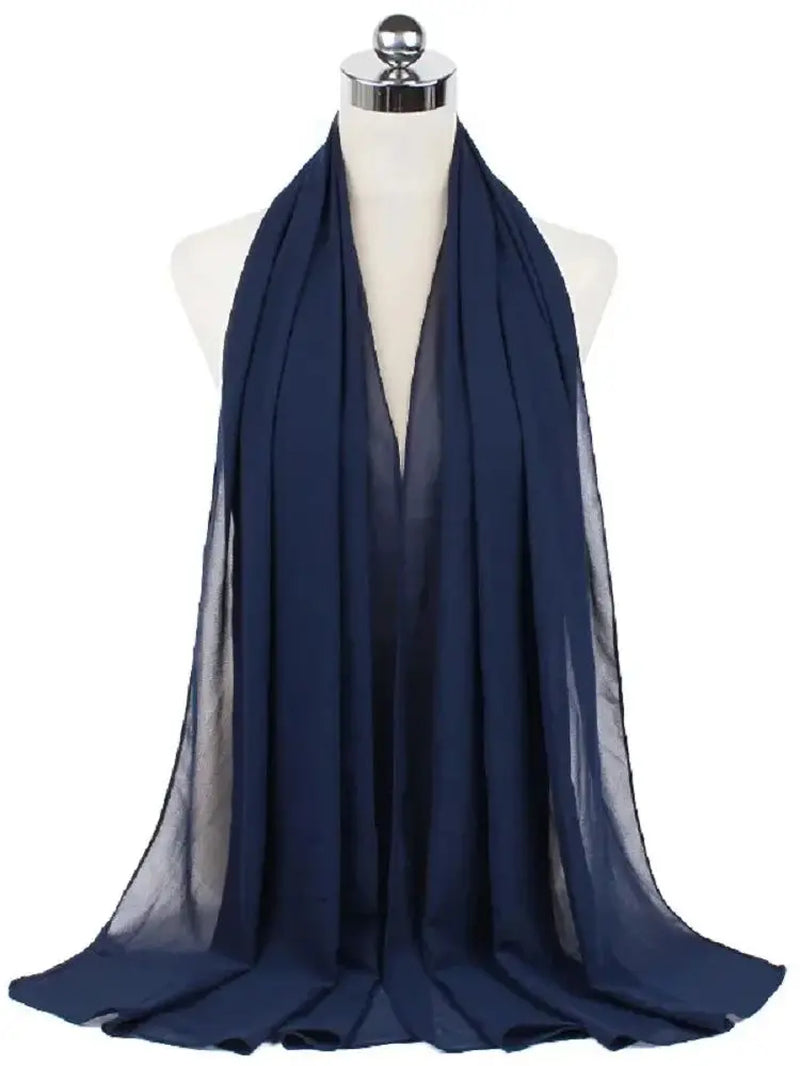 New Fashion Women Solid Chiffon Headscarf Ready to Wear Instant Hijab Scarf Muslim Shawl Islamic Hijabs Arab Wrap Head Scarves
