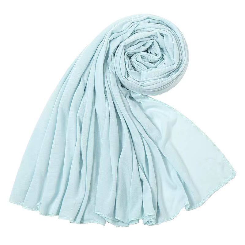 Hot Muslim Fashion Woman Soft Hijabs Scarf Shawl Plain Cotton Jersey Scarves Turban Women Long Shawls Head Wrap Headband Abaya