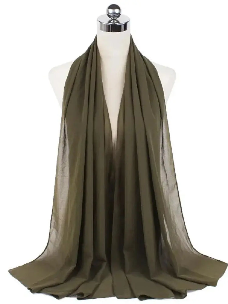 New Fashion Women Solid Chiffon Headscarf Ready to Wear Instant Hijab Scarf Muslim Shawl Islamic Hijabs Arab Wrap Head Scarves