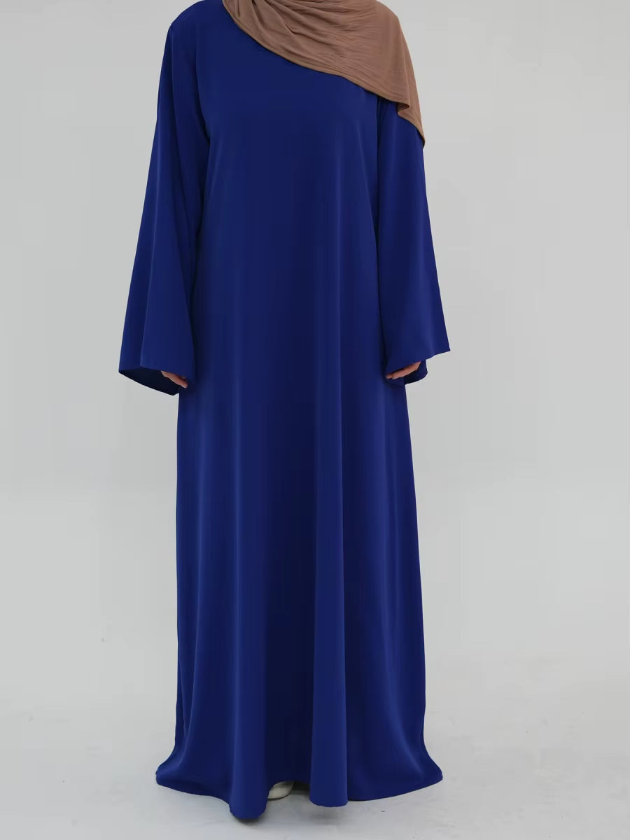 Muslim Women Türkiye Dubai Abaya Long Dress Solid Modest Kaftan Prayer Robe Femme African Evening Dresses Islamic Clothing