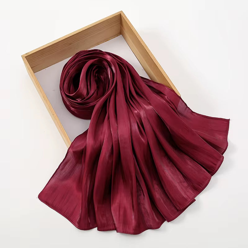 New Premium Shimmer Silk Hijab Scarf Women Luxury Medine Silk Veil Muslim Women Hijab Shiny Shawl Islamic Turban Haedscarf Wraps