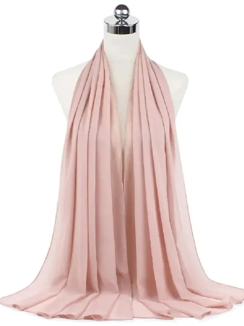 New Fashion Women Solid Chiffon Headscarf Ready to Wear Instant Hijab Scarf Muslim Shawl Islamic Hijabs Arab Wrap Head Scarves