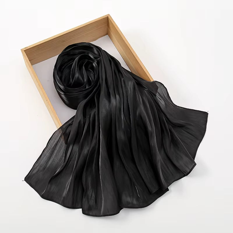 New Premium Shimmer Silk Hijab Scarf Women Luxury Medine Silk Veil Muslim Women Hijab Shiny Shawl Islamic Turban Haedscarf Wraps