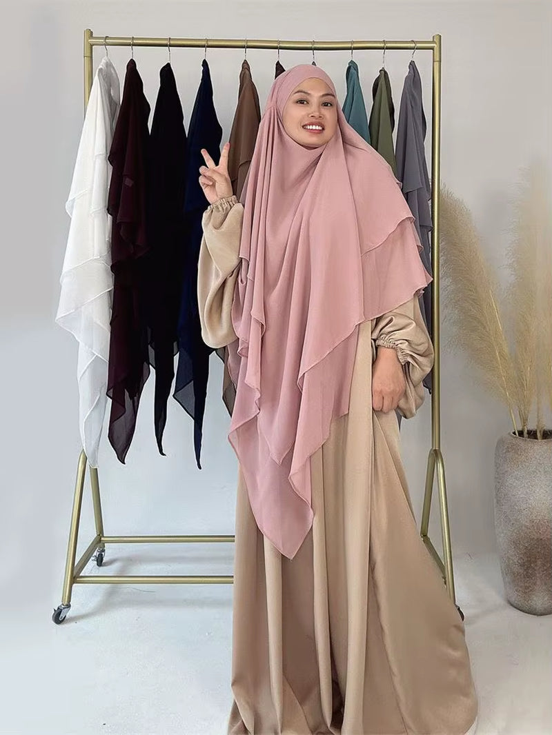 Ramadan Chiffon Khimar Abaya Niqab Turkey Arabic Muslim Hijab Islam Prayer Clothes for Women Djellaba Turban Musulmans Femme