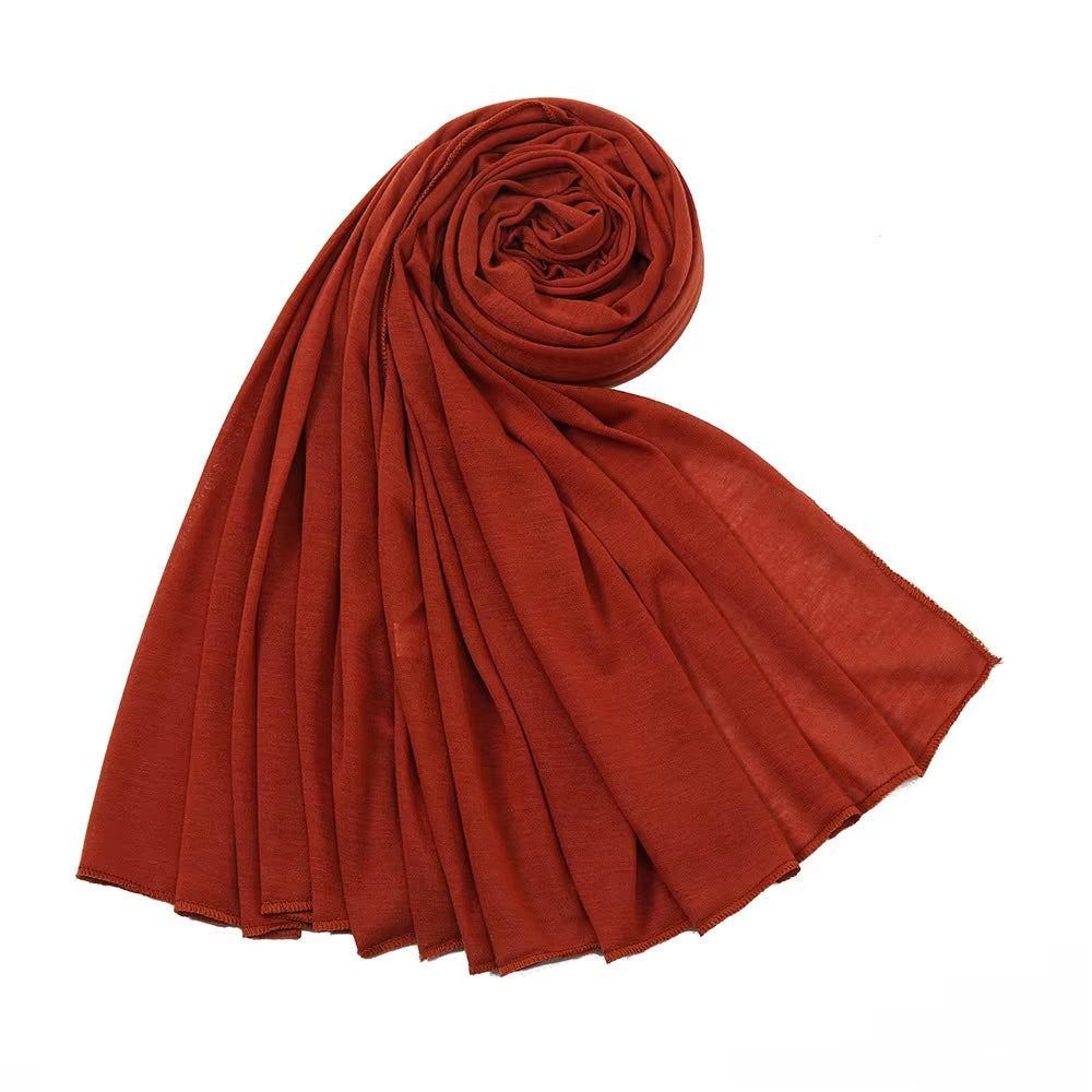 Hot Muslim Fashion Woman Soft Hijabs Scarf Shawl Plain Cotton Jersey Scarves Turban Women Long Shawls Head Wrap Headband Abaya