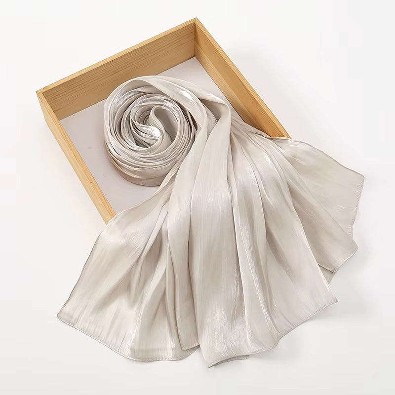 New Premium Shimmer Silk Hijab Scarf Women Luxury Medine Silk Veil Muslim Women Hijab Shiny Shawl Islamic Turban Haedscarf Wraps