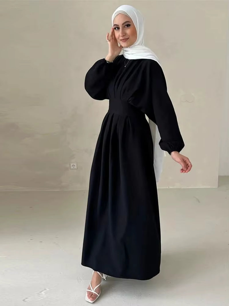 Ramadan Linen Abaya Dubai Turkey Islam Muslim Modest Dress Kaftan Prayer Clothes for Women Kebaya Robe Arabe Femme Musulmane