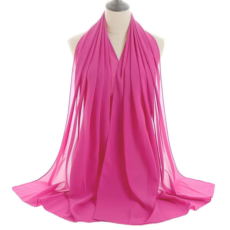 Classic Muslim Girl Chiffon Hijab Scarf Women Long Head Wrap for Women Wedding Hijabs Scarves Veil 180*70Cm Headscarf