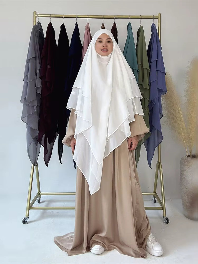 Ramadan Chiffon Khimar Abaya Niqab Turkey Arabic Muslim Hijab Islam Prayer Clothes for Women Djellaba Turban Musulmans Femme
