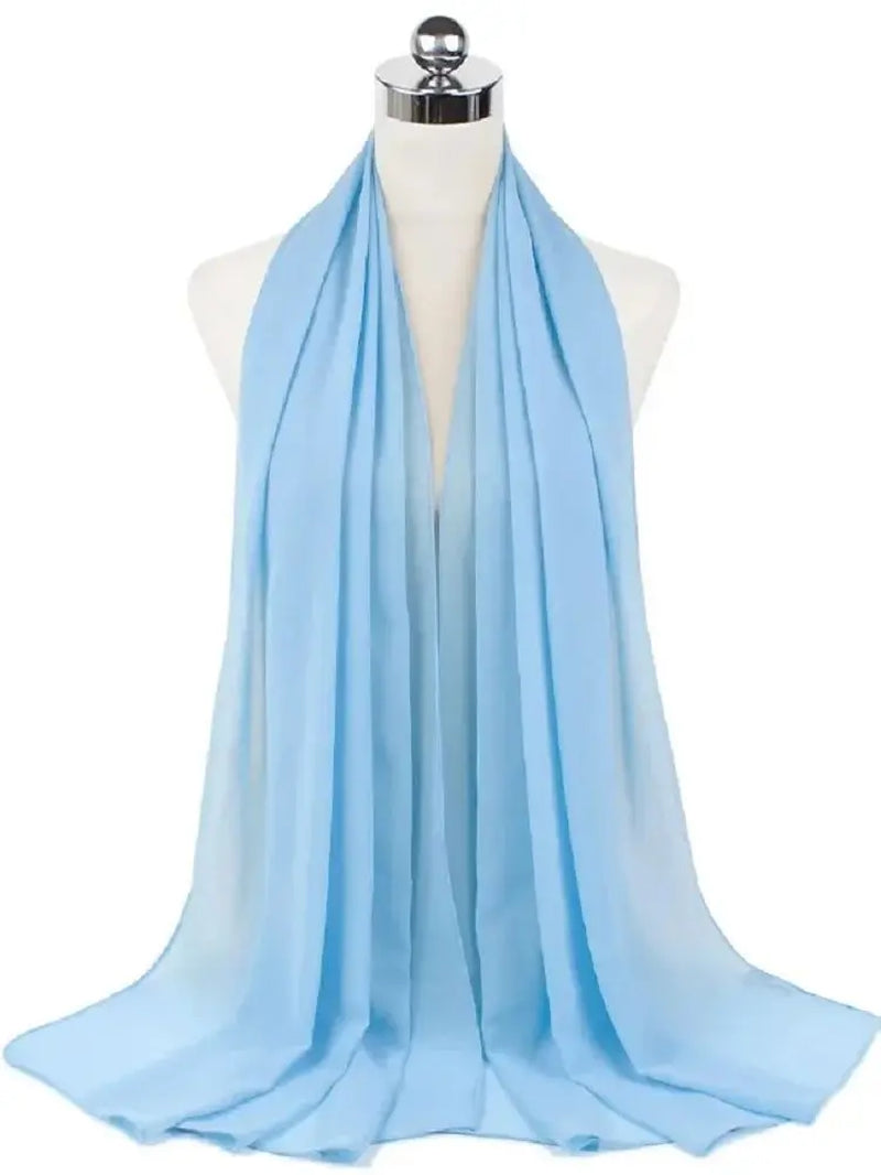 New Fashion Women Solid Chiffon Headscarf Ready to Wear Instant Hijab Scarf Muslim Shawl Islamic Hijabs Arab Wrap Head Scarves
