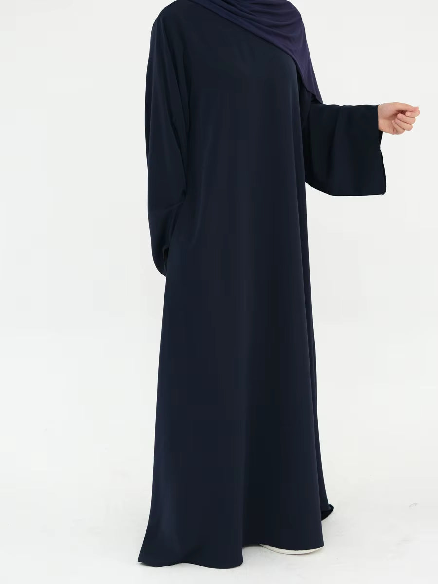 Muslim Women Türkiye Dubai Abaya Long Dress Solid Modest Kaftan Prayer Robe Femme African Evening Dresses Islamic Clothing