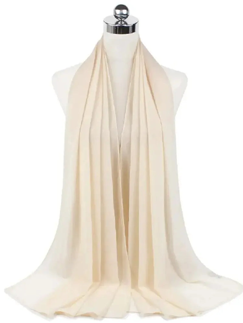 New Fashion Women Solid Chiffon Headscarf Ready to Wear Instant Hijab Scarf Muslim Shawl Islamic Hijabs Arab Wrap Head Scarves