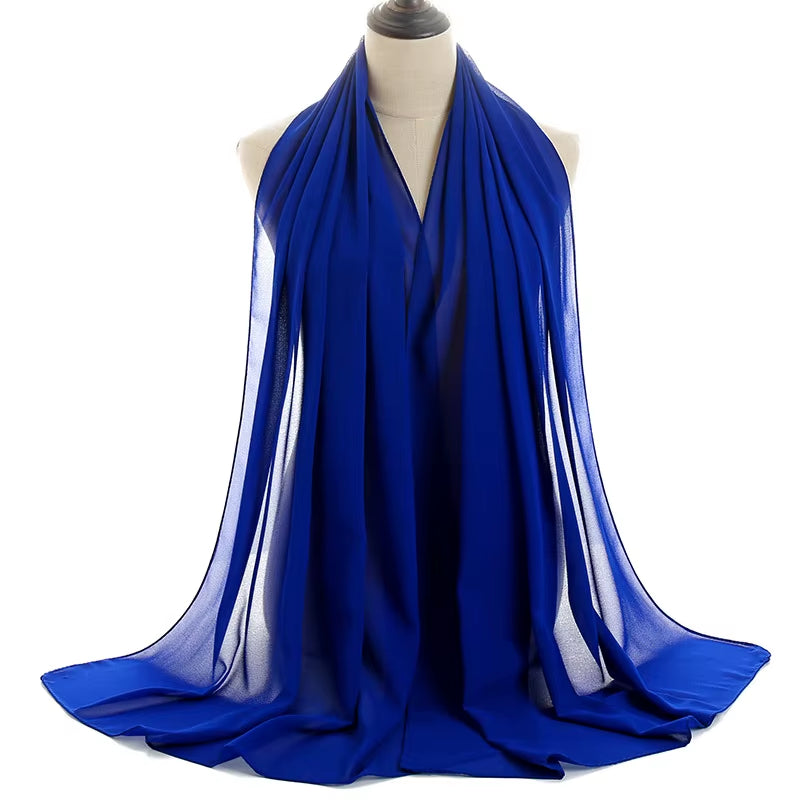 Classic Muslim Girl Chiffon Hijab Scarf Women Long Head Wrap for Women Wedding Hijabs Scarves Veil 180*70Cm Headscarf