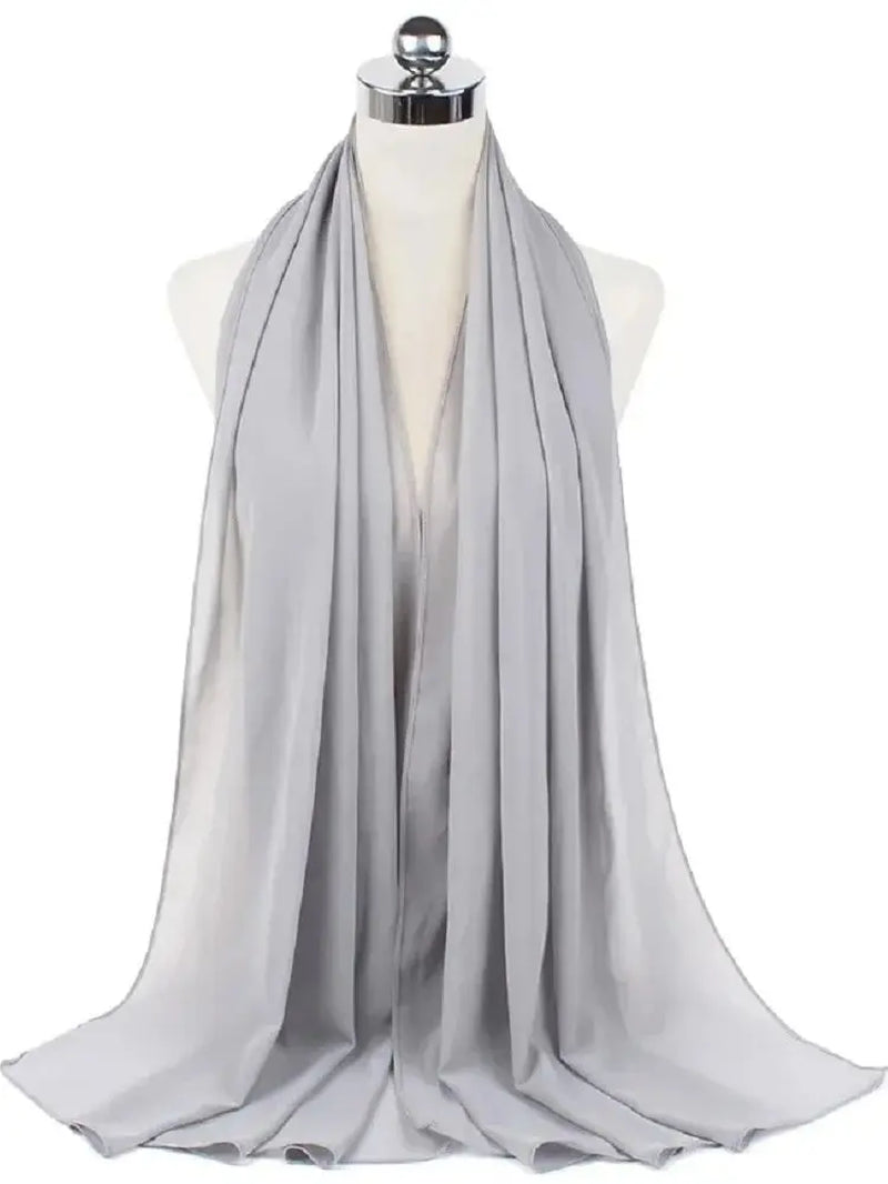 New Fashion Women Solid Chiffon Headscarf Ready to Wear Instant Hijab Scarf Muslim Shawl Islamic Hijabs Arab Wrap Head Scarves