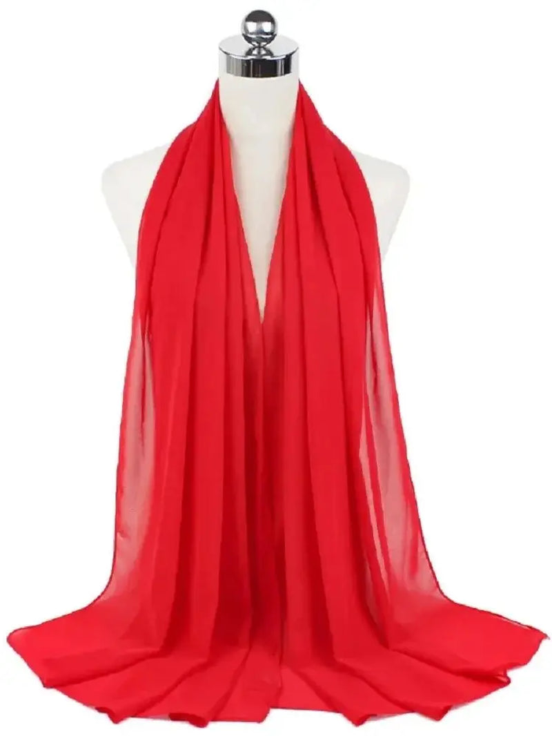 New Fashion Women Solid Chiffon Headscarf Ready to Wear Instant Hijab Scarf Muslim Shawl Islamic Hijabs Arab Wrap Head Scarves