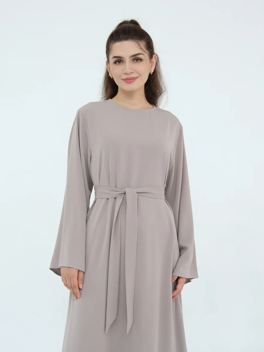 Muslim Women Türkiye Dubai Abaya Long Dress Solid Modest Kaftan Prayer Robe Femme African Evening Dresses Islamic Clothing