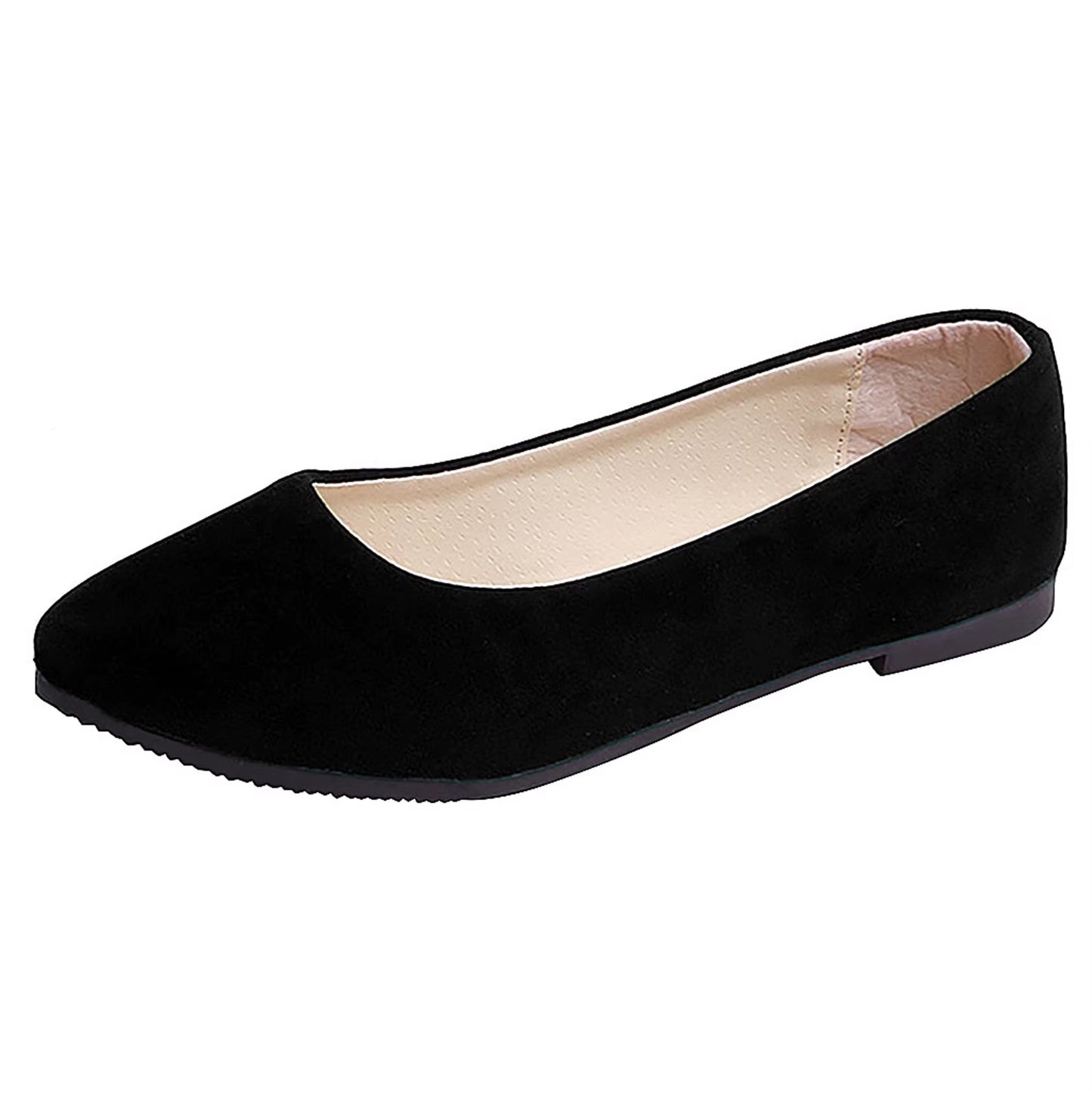 Women's Suede Square Toe Flats - Elegant and Comfortable Spring/Summer Footwear (Sizes 34-39)
