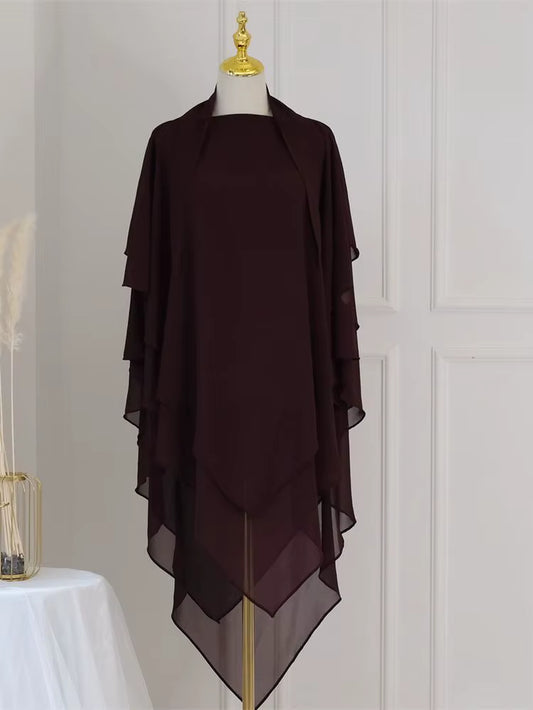 Ramadan Chiffon Khimar Abaya Niqab Turkey Arabic Muslim Hijab Islam Prayer Clothes for Women Djellaba Turban Musulmans Femme