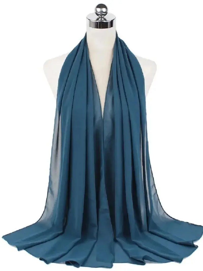 New Fashion Women Solid Chiffon Headscarf Ready to Wear Instant Hijab Scarf Muslim Shawl Islamic Hijabs Arab Wrap Head Scarves