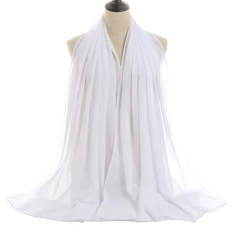 Classic Muslim Girl Chiffon Hijab Scarf Women Long Head Wrap for Women Wedding Hijabs Scarves Veil 180*70Cm Headscarf