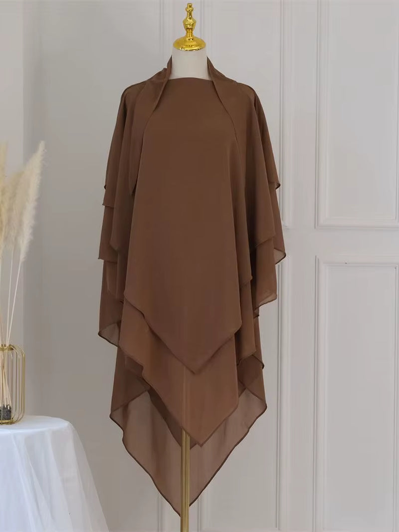 Ramadan Chiffon Khimar Abaya Niqab Turkey Arabic Muslim Hijab Islam Prayer Clothes for Women Djellaba Turban Musulmans Femme
