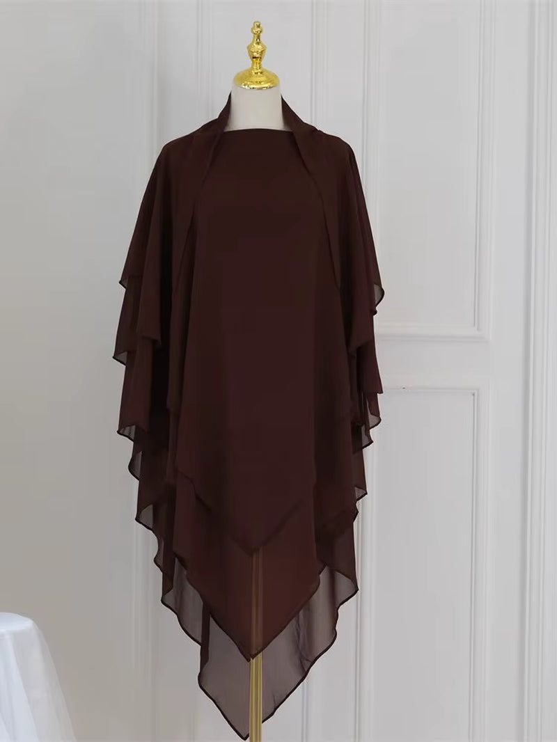 Ramadan Chiffon Khimar Abaya Niqab Turkey Arabic Muslim Hijab Islam Prayer Clothes for Women Djellaba Turban Musulmans Femme