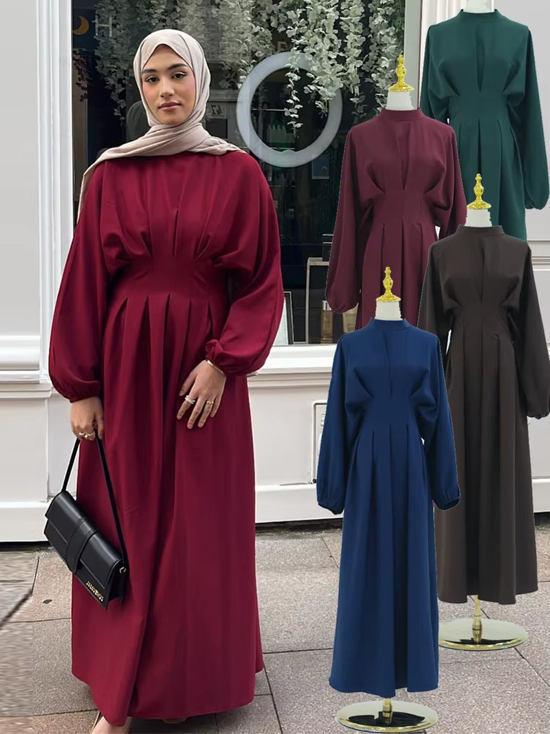 Ramadan Linen Abaya Dubai Turkey Islam Muslim Modest Dress Kaftan Prayer Clothes for Women Kebaya Robe Arabe Femme Musulmane