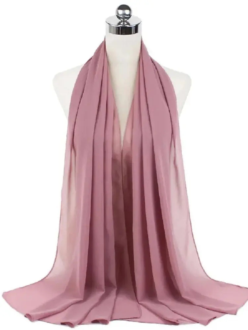 New Fashion Women Solid Chiffon Headscarf Ready to Wear Instant Hijab Scarf Muslim Shawl Islamic Hijabs Arab Wrap Head Scarves