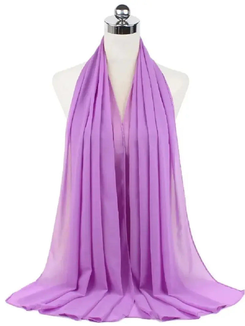 New Fashion Women Solid Chiffon Headscarf Ready to Wear Instant Hijab Scarf Muslim Shawl Islamic Hijabs Arab Wrap Head Scarves