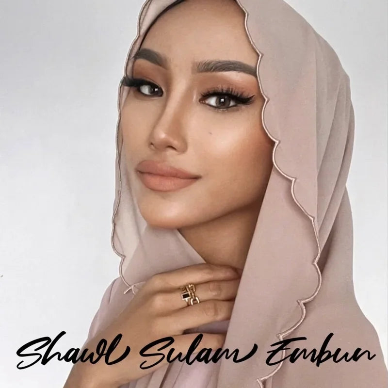 Muslim Chiffon Hijab Shawls Lace Scarf Women Solid Head Wraps Women Hijabs Scarves Ladies Foulard Femme Muslim Veil 70*180Cm