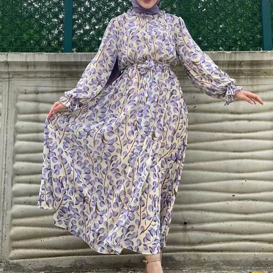 Summer Abaya Dubai Luxury Muslim Woman Dresses Chiffon Ramadan African Elegant Dresses(Not Contain Hijab)