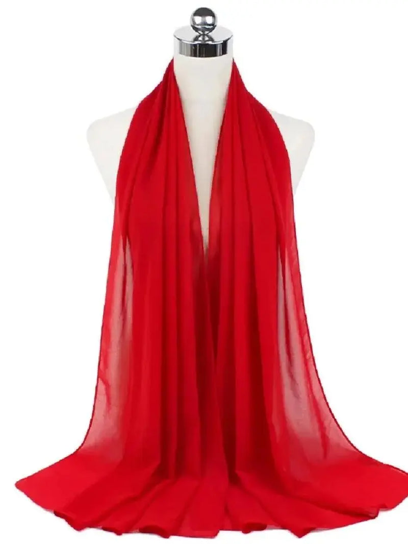 New Fashion Women Solid Chiffon Headscarf Ready to Wear Instant Hijab Scarf Muslim Shawl Islamic Hijabs Arab Wrap Head Scarves