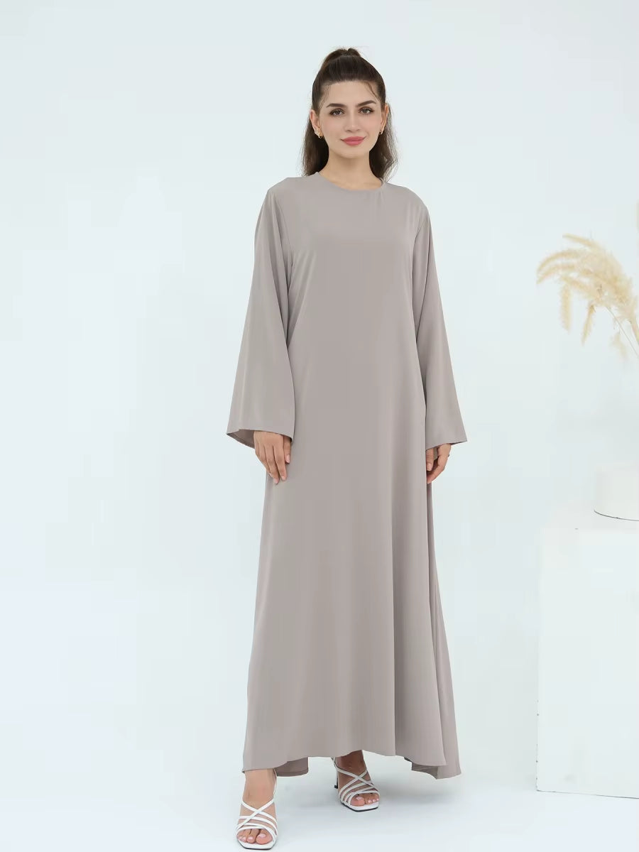 Muslim Women Türkiye Dubai Abaya Long Dress Solid Modest Kaftan Prayer Robe Femme African Evening Dresses Islamic Clothing
