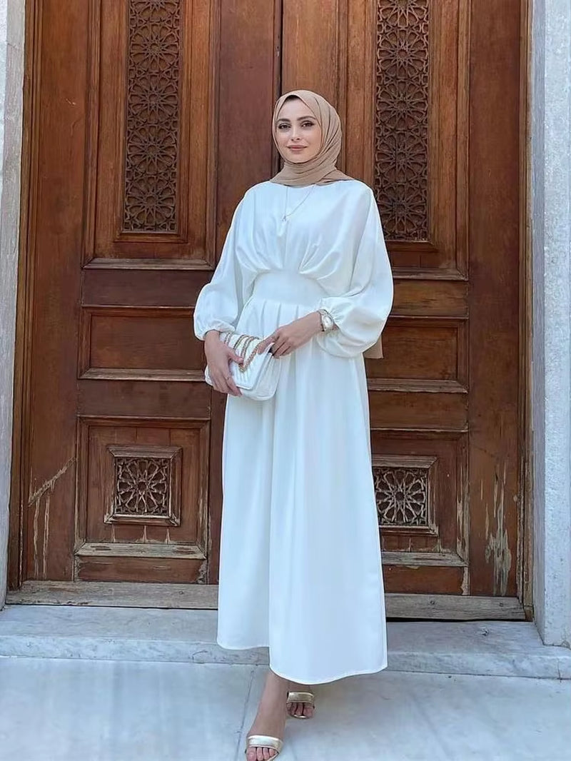 Ramadan Linen Abaya Dubai Turkey Islam Muslim Modest Dress Kaftan Prayer Clothes for Women Kebaya Robe Arabe Femme Musulmane