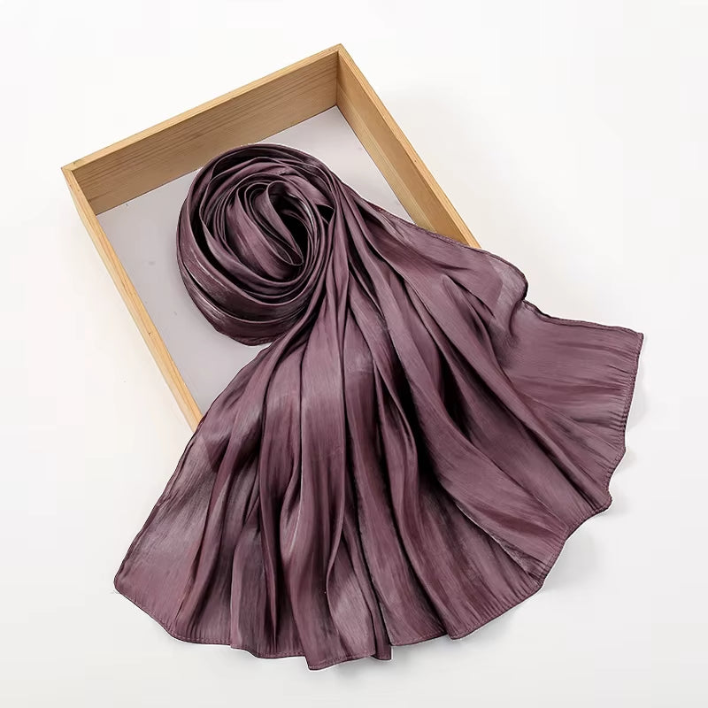 New Premium Shimmer Silk Hijab Scarf Women Luxury Medine Silk Veil Muslim Women Hijab Shiny Shawl Islamic Turban Haedscarf Wraps