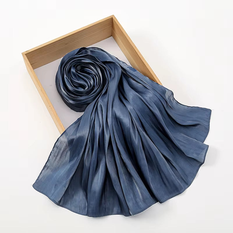 New Premium Shimmer Silk Hijab Scarf Women Luxury Medine Silk Veil Muslim Women Hijab Shiny Shawl Islamic Turban Haedscarf Wraps