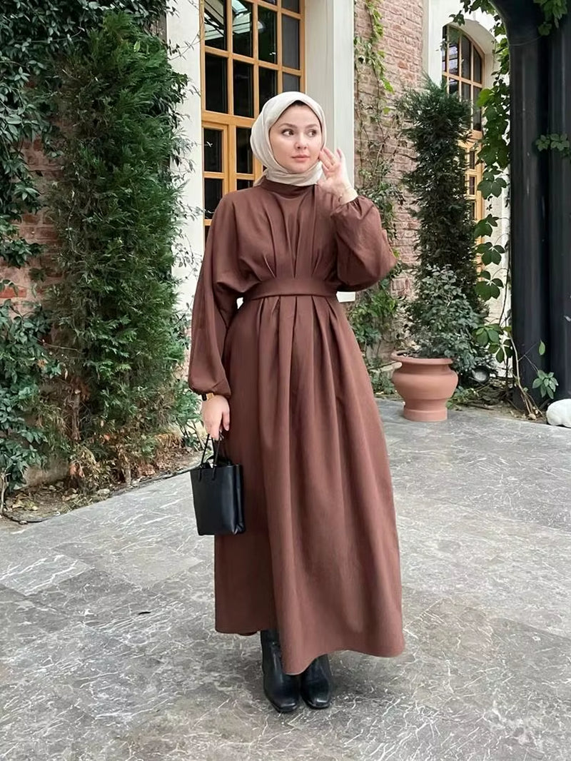 Ramadan Linen Abaya Dubai Turkey Islam Muslim Modest Dress Kaftan Prayer Clothes for Women Kebaya Robe Arabe Femme Musulmane