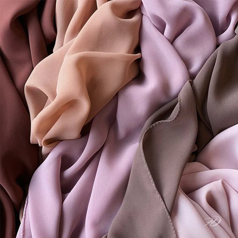 New Fashion Women Solid Chiffon Headscarf Ready to Wear Instant Hijab Scarf Muslim Shawl Islamic Hijabs Arab Wrap Head Scarves