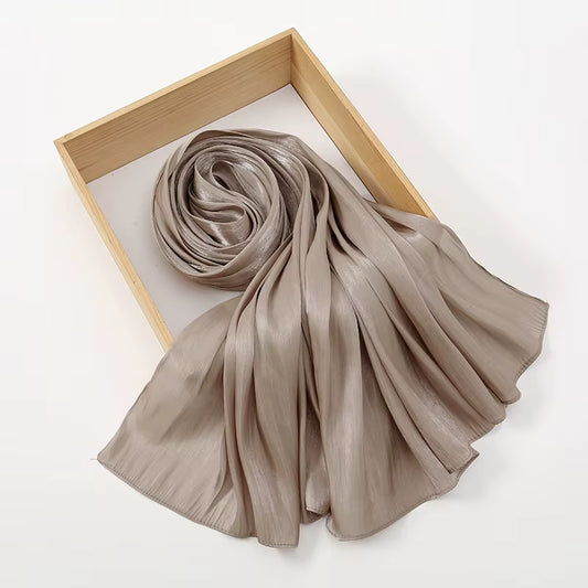 New Premium Shimmer Silk Hijab Scarf Women Luxury Medine Silk Veil Muslim Women Hijab Shiny Shawl Islamic Turban Haedscarf Wraps