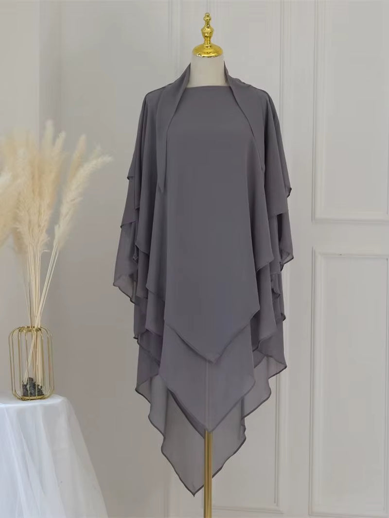 Ramadan Chiffon Khimar Abaya Niqab Turkey Arabic Muslim Hijab Islam Prayer Clothes for Women Djellaba Turban Musulmans Femme