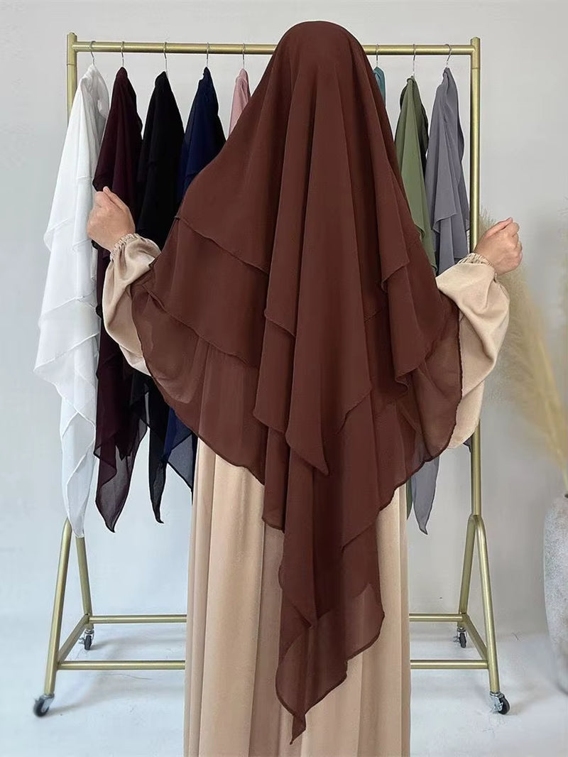 Ramadan Chiffon Khimar Abaya Niqab Turkey Arabic Muslim Hijab Islam Prayer Clothes for Women Djellaba Turban Musulmans Femme