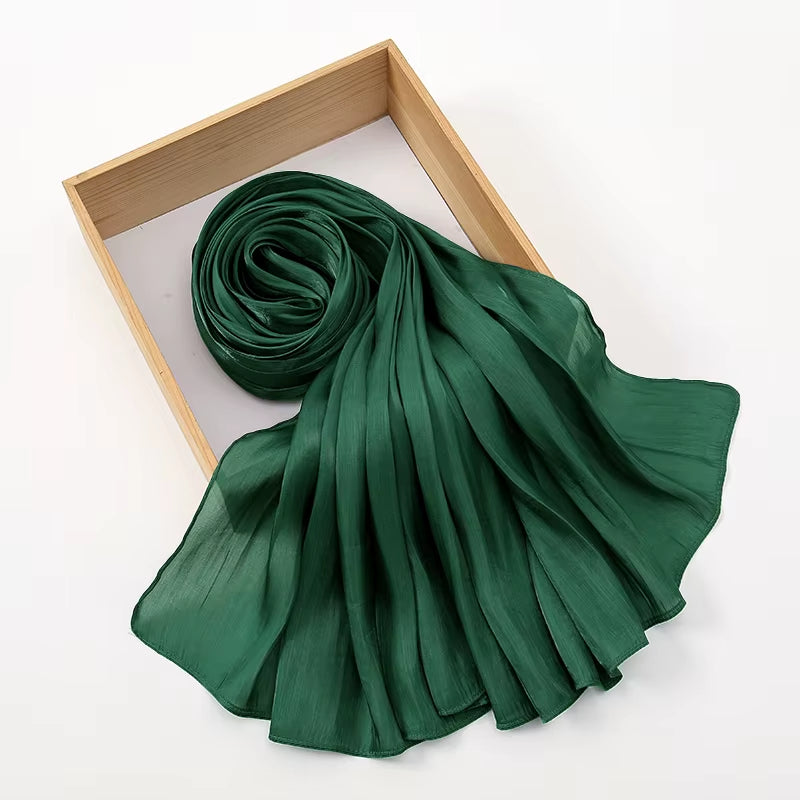 New Premium Shimmer Silk Hijab Scarf Women Luxury Medine Silk Veil Muslim Women Hijab Shiny Shawl Islamic Turban Haedscarf Wraps