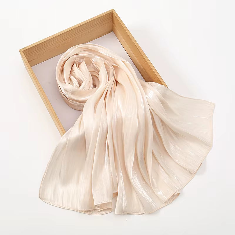 New Premium Shimmer Silk Hijab Scarf Women Luxury Medine Silk Veil Muslim Women Hijab Shiny Shawl Islamic Turban Haedscarf Wraps